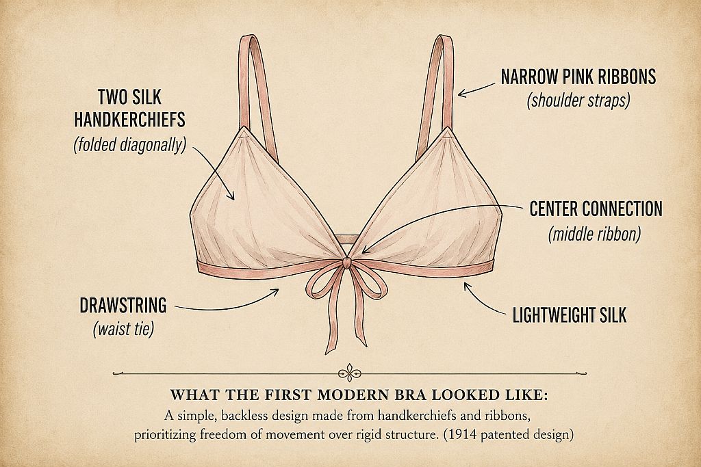 What did the first bra look like – infographic showing the design of the first modern bra