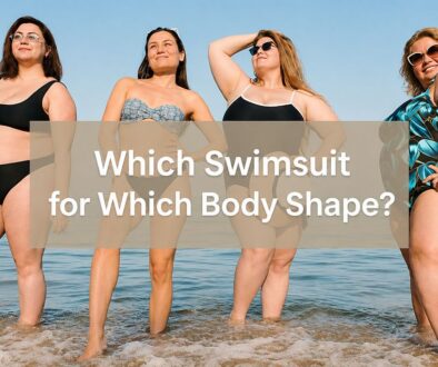 Which swimsuit for which body type infographic showing flattering swimwear styles for different figures