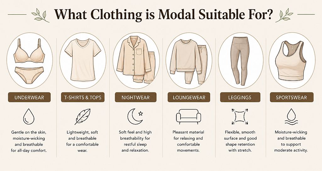 What types of clothing are suitable for modal?