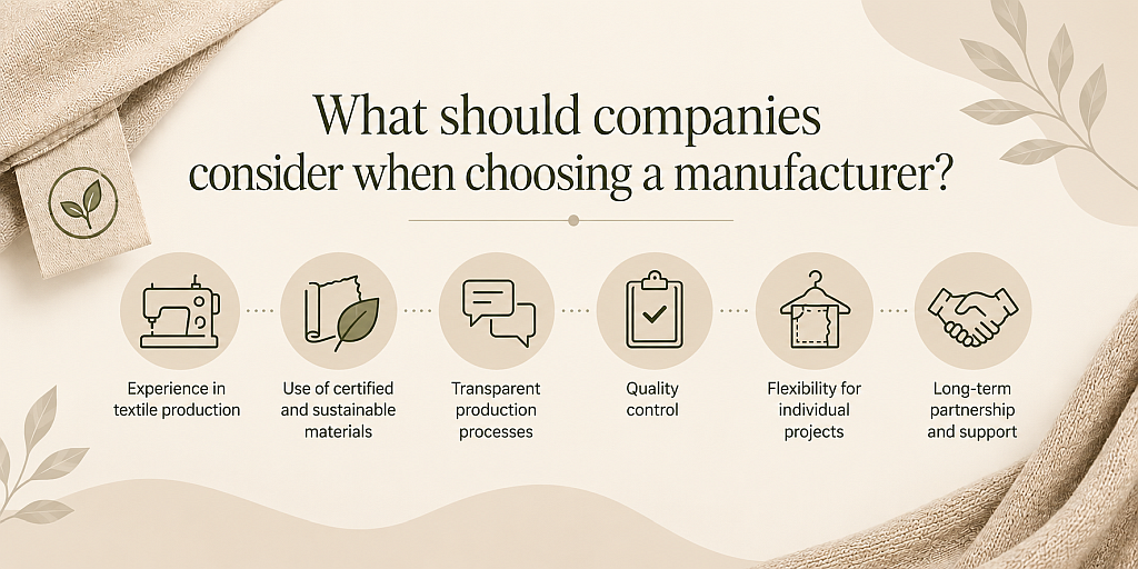 What to look for when choosing a clothing manufacturer infographic