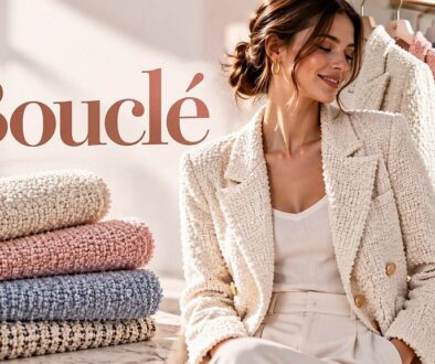 Bouclé fabric with a characteristic looped texture