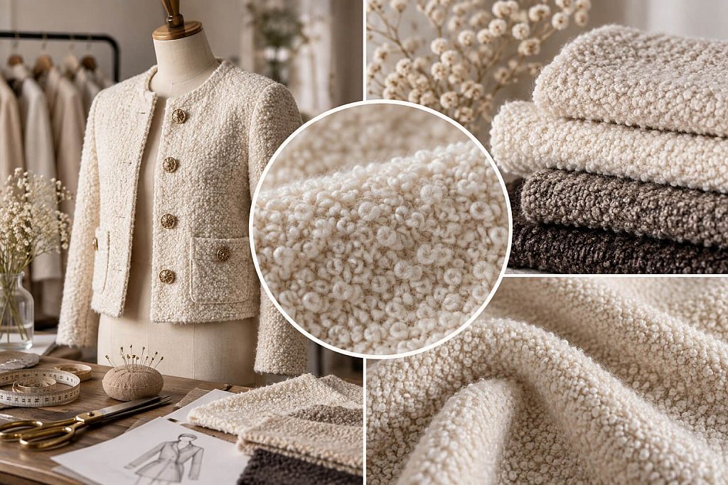 Clothing made from bouclé fabric – jacket and blazer with a textured surface